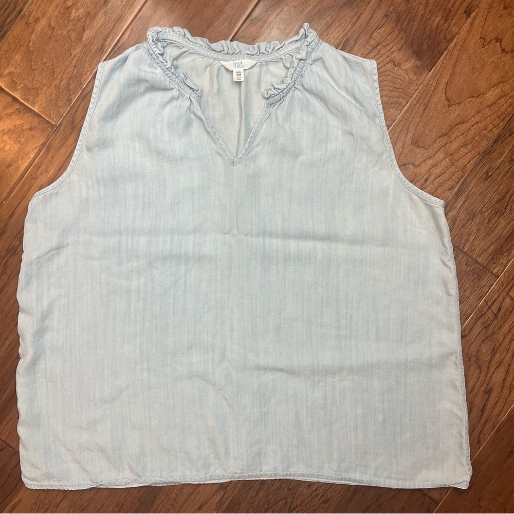Time & Tru Light Blue Sleeveless Top XXL